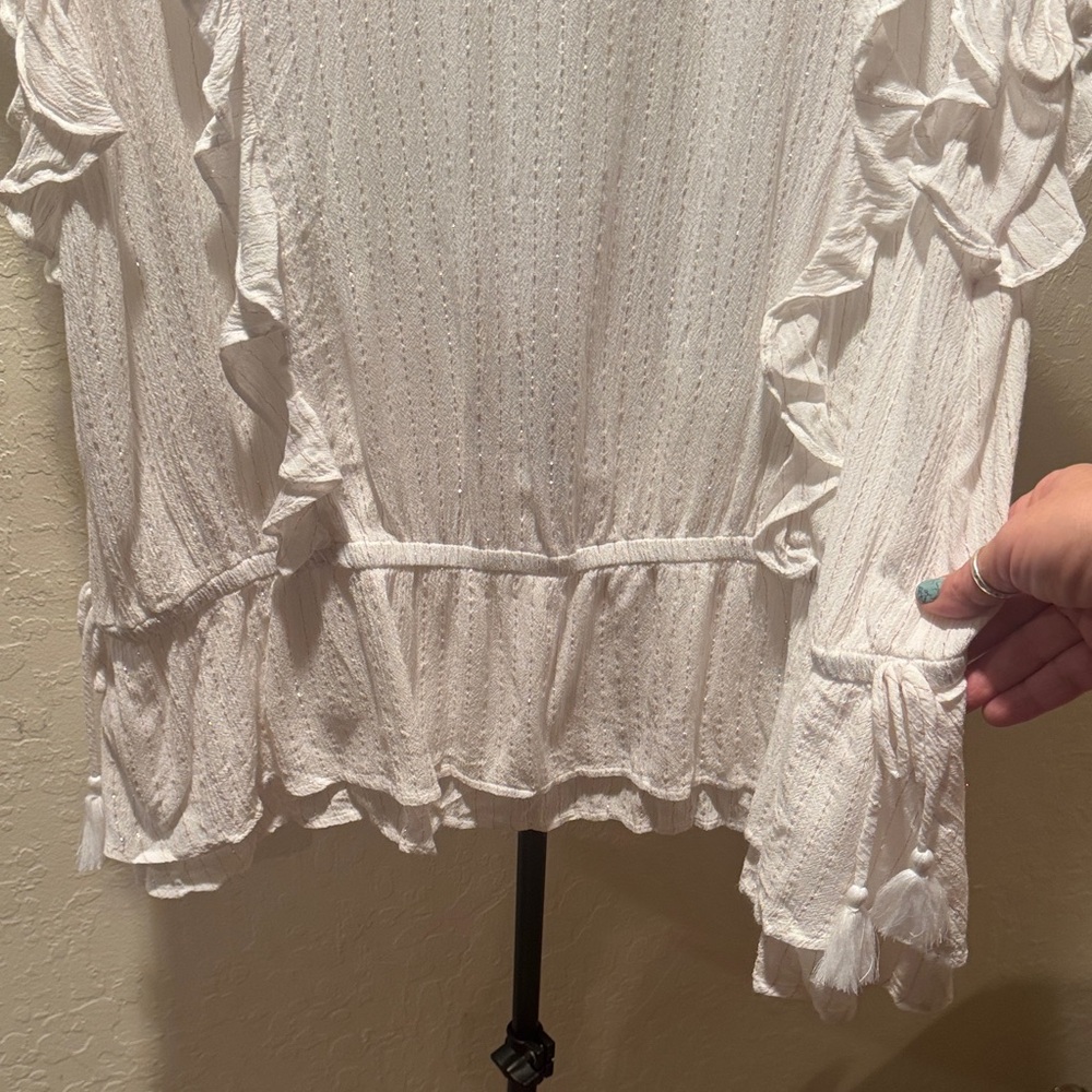 Style & Co. White Ruffled Blouse - Picture 4 of 5